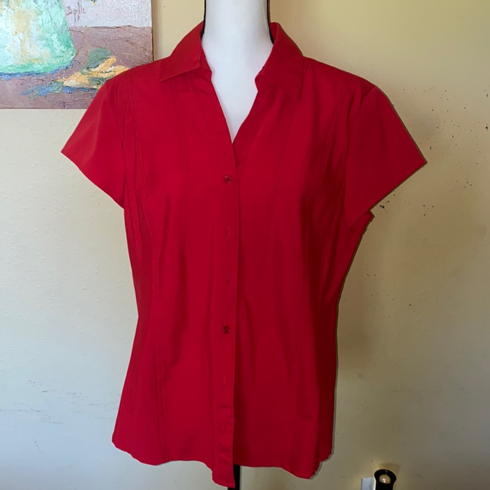 Size 14 Style & Co Stretch Red Blouse